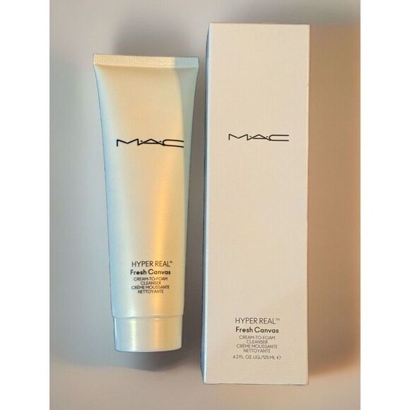 MAC Cosmetics Cleanser Hyper Real Fresh Canvas Cream Foam Makeup Remover 4.2 oz - Picture 1 of 6
